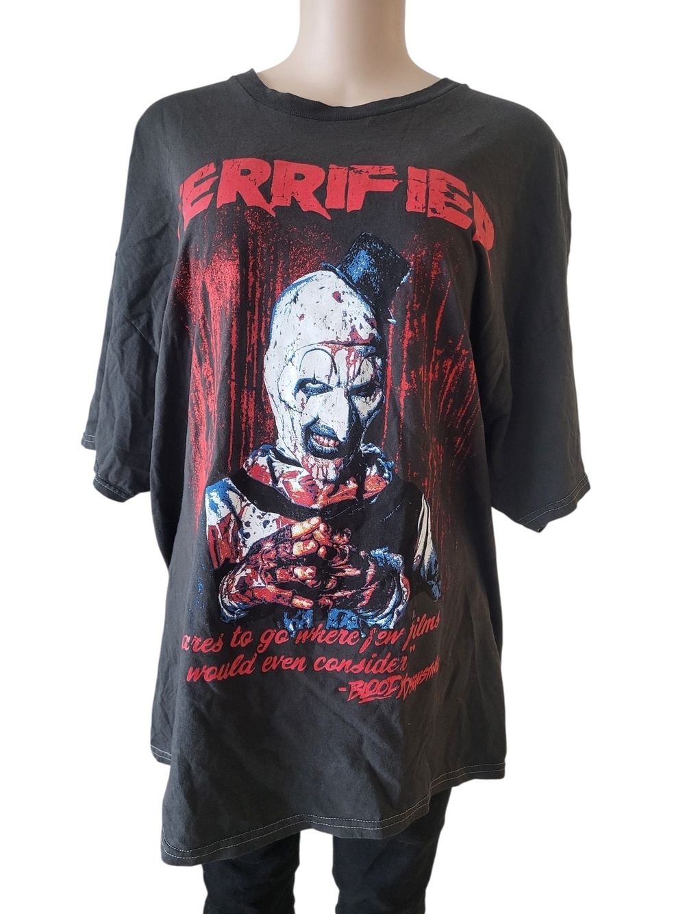 Black 'Terrified' Graphic Horror Tee - Men's Shirt